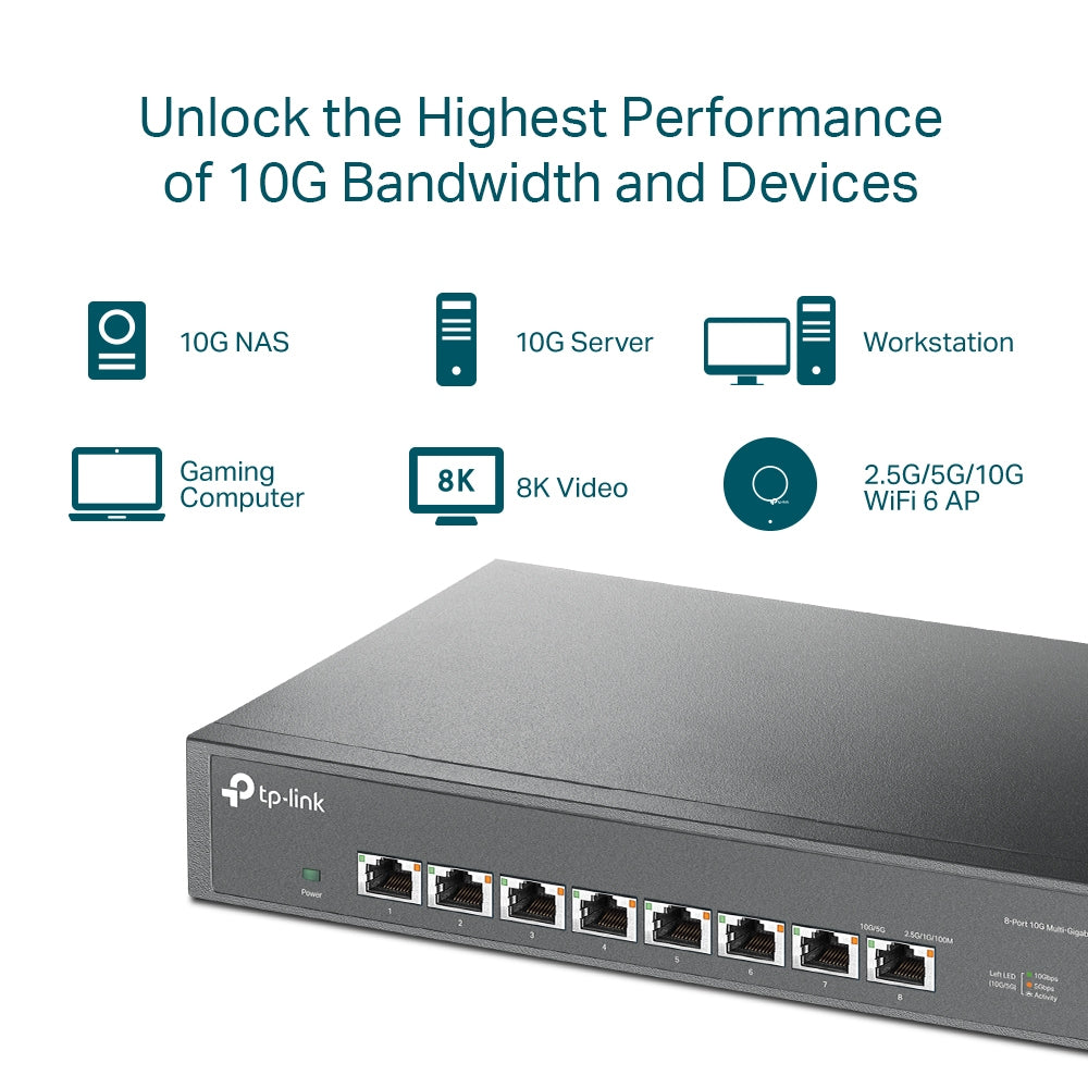 TP-Link 8-Port 10G Desktop/Rackmount Switch Unmanaged, image 4