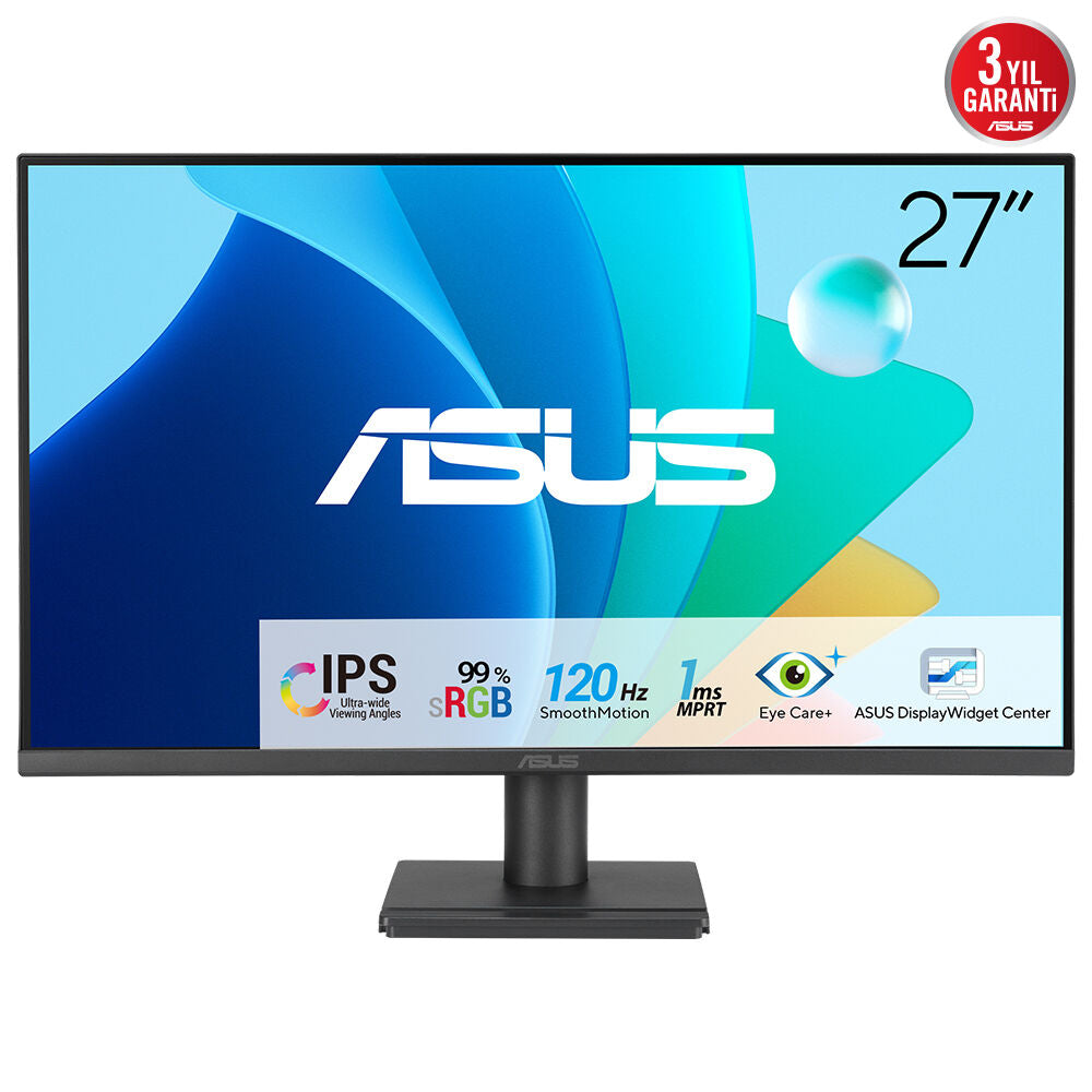 Asus 27" Frameless Eye Care Gaming Monitor (VA279HG), IPS, 1920 x 1080, 1ms, 120Hz, 99% sRGB, Adaptive-Sync, VESA