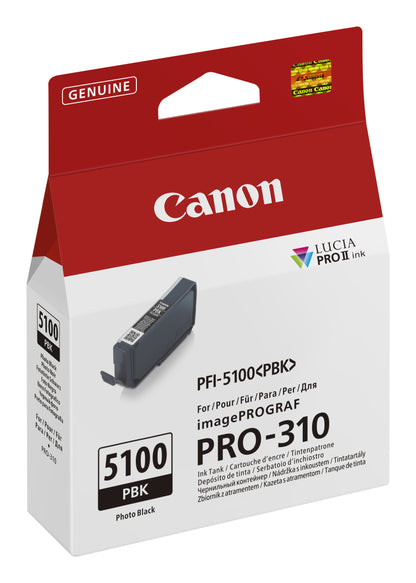 Canon PFI-5100 Genuine Photo Black Ink Cartridge, image 2