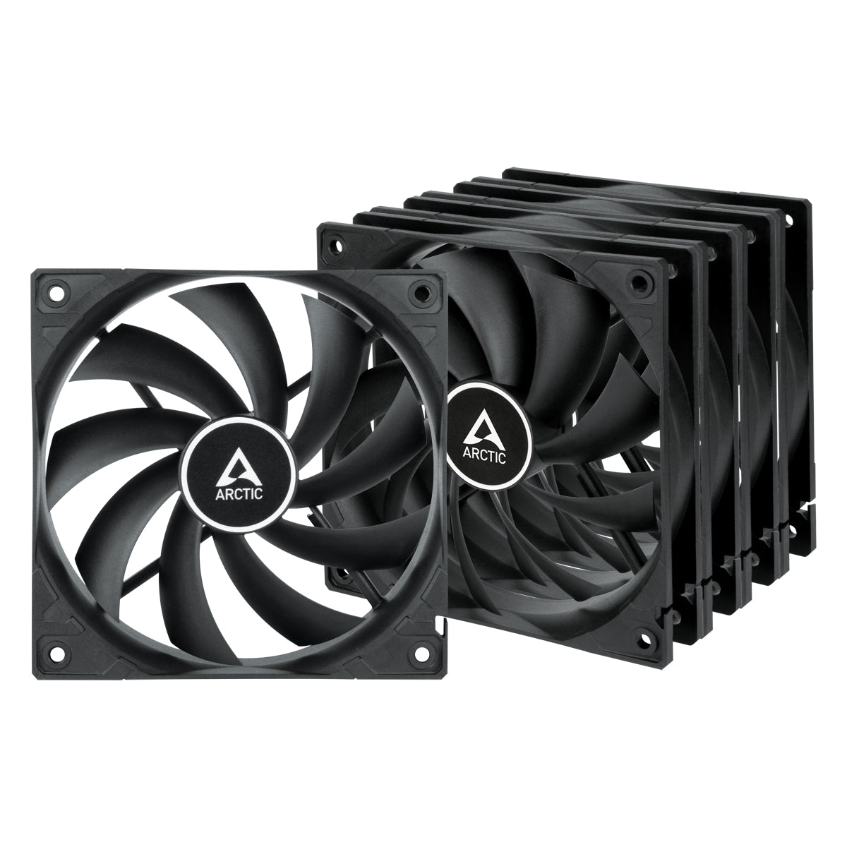 ARCTIC F12 Low Noise 120mm Case Fans (5 Pack), Black, 9 Blades, Fluid Dynamic, 1350 RPM, Value Pack