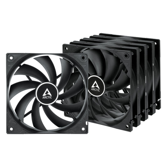 ARCTIC F12 Low Noise 120mm Case Fans (5 Pack), Black, 9 Blades, Fluid Dynamic, 1350 RPM, Value Pack