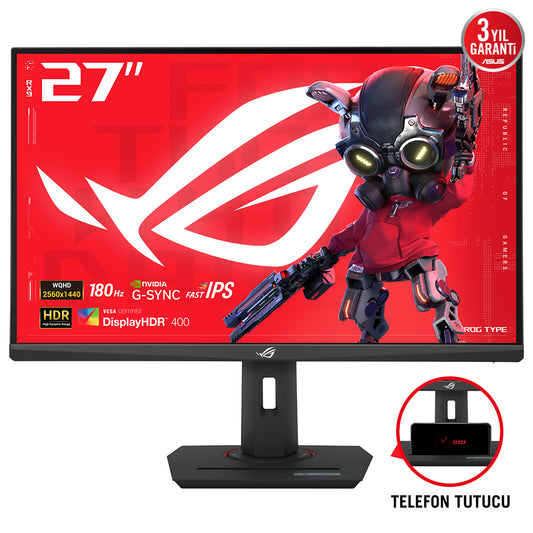 Asus 27" ROG STRIX USB Type-C HDR Gaming Monitor (XG27ACS), Fast IPS, 2560 x 1440, 1ms, 180Hz, ELMB SYNC, G-Sync, VESA