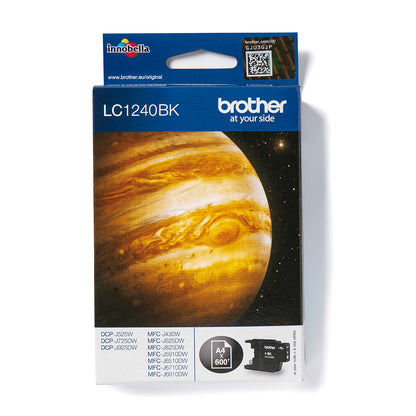 Brother LC-1240BK Genuine Black Ink Cartridge, 600 Pages