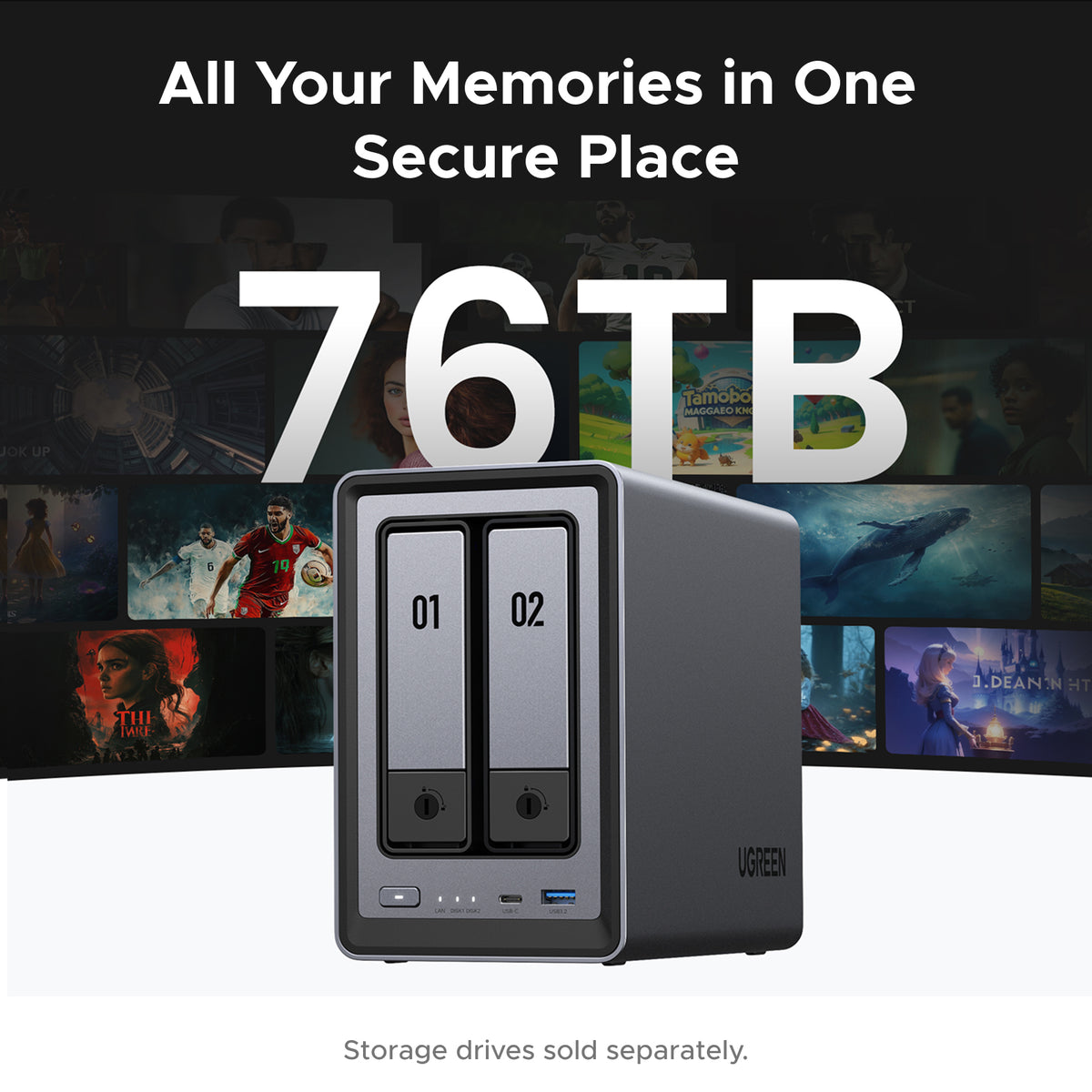 Ugreen NASync DXP2800 NAS Desktop Intel N N100 8 GB DDR5 0 TB UGOS Pro Aluminium, image 5