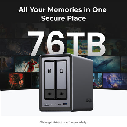 Ugreen NASync DXP2800 NAS Desktop Intel N N100 8 GB DDR5 0 TB UGOS Pro Aluminium, image 5