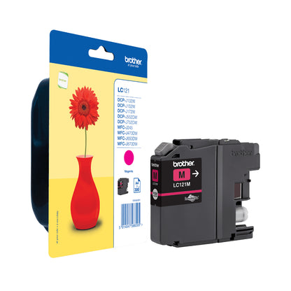 Brother LC-121M Genuine Magenta Ink Cartridge, 300 Pages, image 5