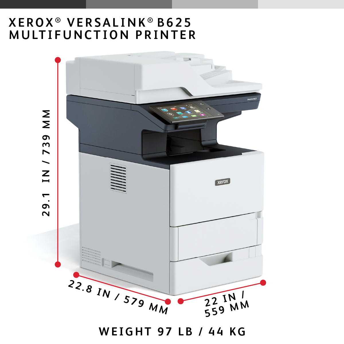 Xerox VersaLink B625 A4 61ppm Duplex Copy/Print/Scan/Fax PS3 PCL5e/6 2 Trays 650 Sheets, image 6
