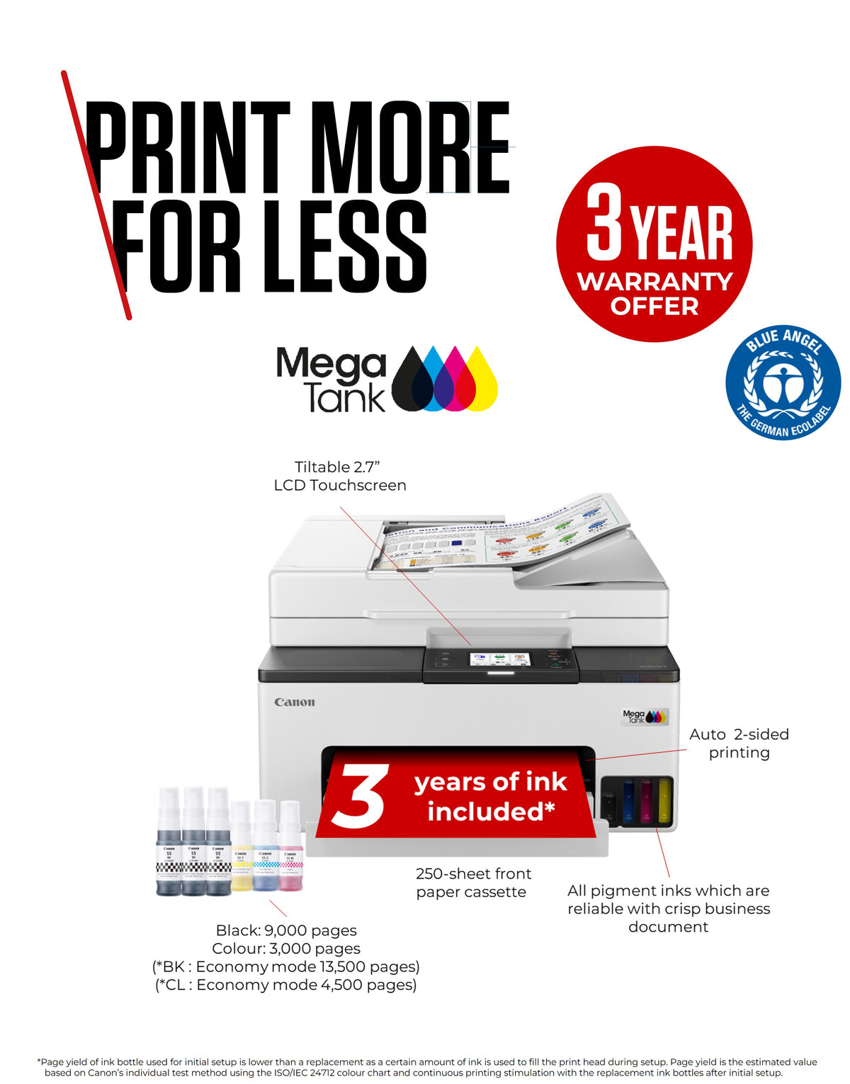 Canon MAXIFY GX2050 A4 Colour Inkjet Multifunction Printer, 9ppm, Duplex, Wi-Fi, image 6