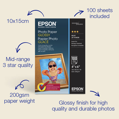 Epson Glossy Photo Paper (100 x 150mm), 200g/m², 100 sheets, image 4