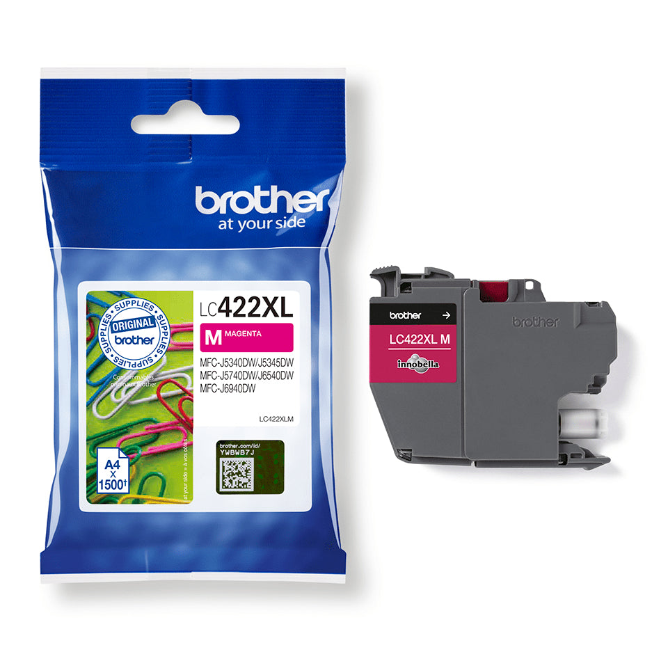 Brother LC-422XLM Genuine Magenta High-Yield Ink Cartridge, 1,500 Pages, image 3