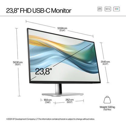 HP Series 5 Pro 23.8 inch FHD USB-C Monitor - 524pu 23.8" Full HD IPS Monitor, 100Hz, image 5