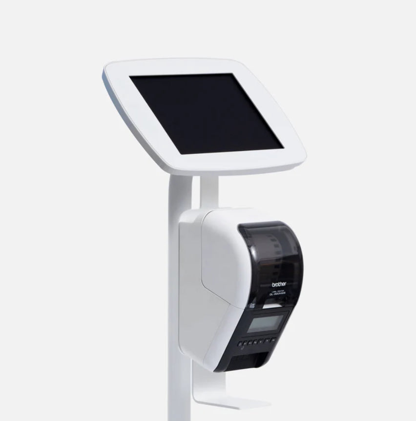 Bouncepad Floorstanding with Brother Printer mount tablet security enclosure White 24.6 cm (9.7")