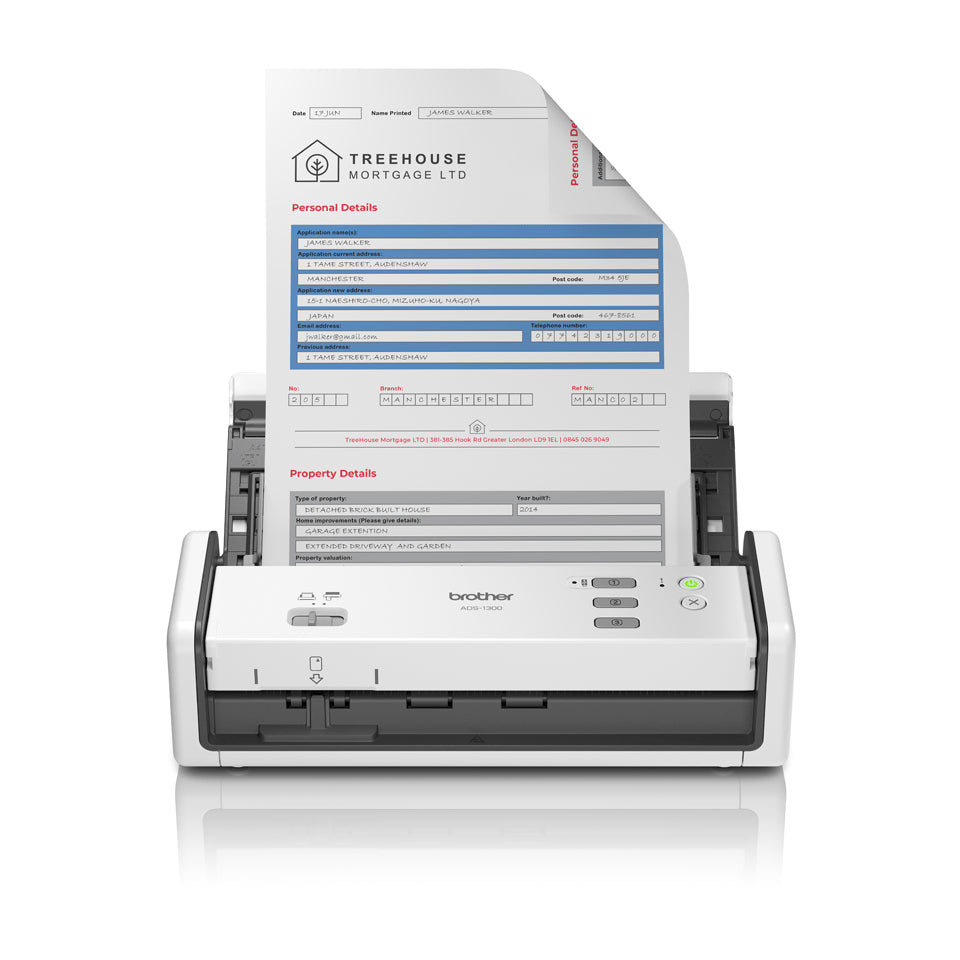 Brother ADS-1300 ADF Scanner 600 x 600 DPI A4 White