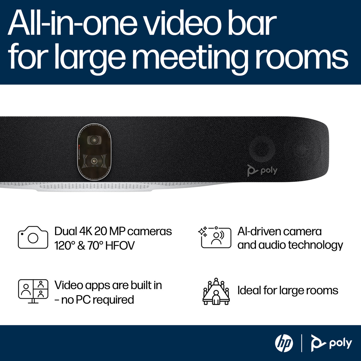 HP Studio X72 All-In-One Video Bar, image 3