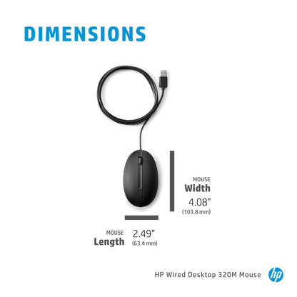 HP Wired Desktop 320M Mouse, image 5