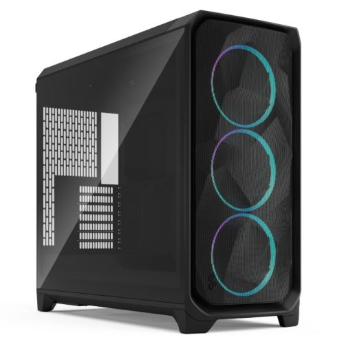 Fractal Design Meshify 3 XL (Black RGB TG Light) Case w/ Light Tint Window, E-ATX, Mesh Front, 3x RGB Fans, USB-C 20Gbps