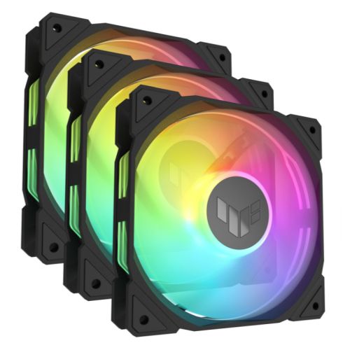 Asus TUF Gaming TR120 ARGB Reverse Blade 120mm PWM Case Fans (3 Pack), Hydraulic  Bearing, 28mm Frame, Double-layer LED Matrix Design, 2000 RPM, Black