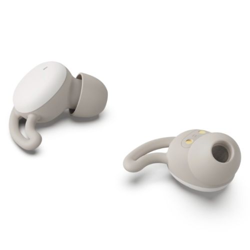 Hama (Spirit Calm) Bluetooth Earbuds with Mic, Ear Hooks, True Wireless, Touch Control, Voice Control, Charging Case, White/Grey