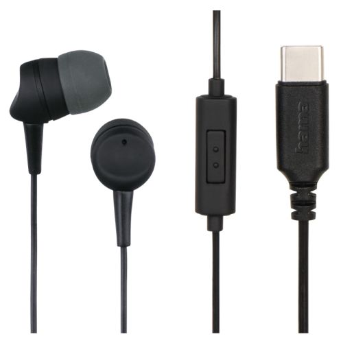 Hama (Sea II) In-Ear Earset, USB-C, Inline Microphone, Answer Button, Cable Kink Protection