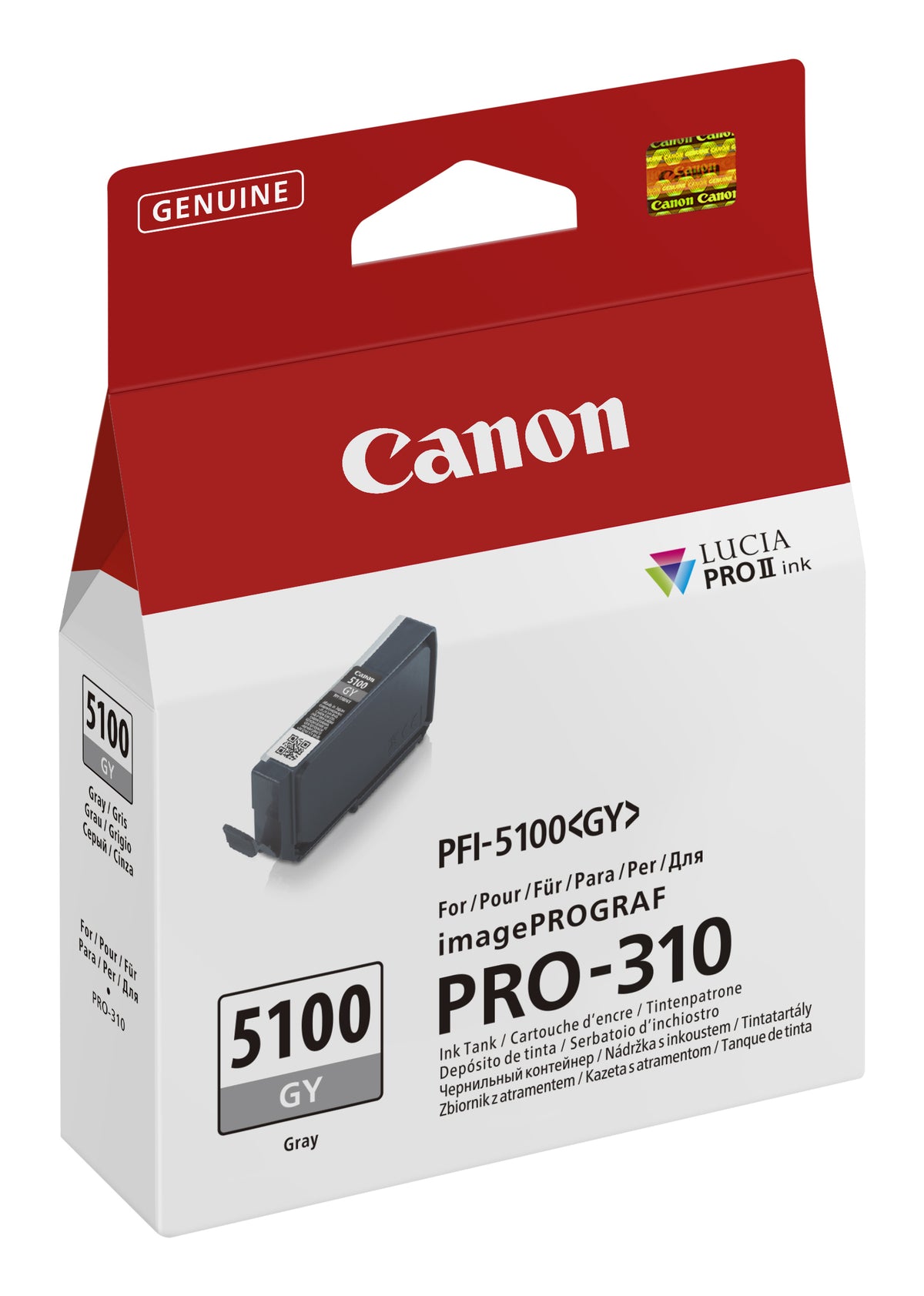 Canon PFI-5100 Genuine Grey Ink Cartridge, image 2
