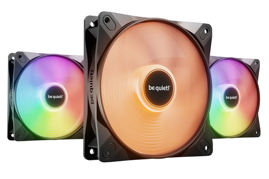 Be Quiet! (BL124) Light Wings LX 120mm PWM High-Speed ARGB Case Fans (3 Pack), Rifle Bearing, Impeller w/ 16 LEDs, Daisy-Chain, Up to 2100 RPM, Black
