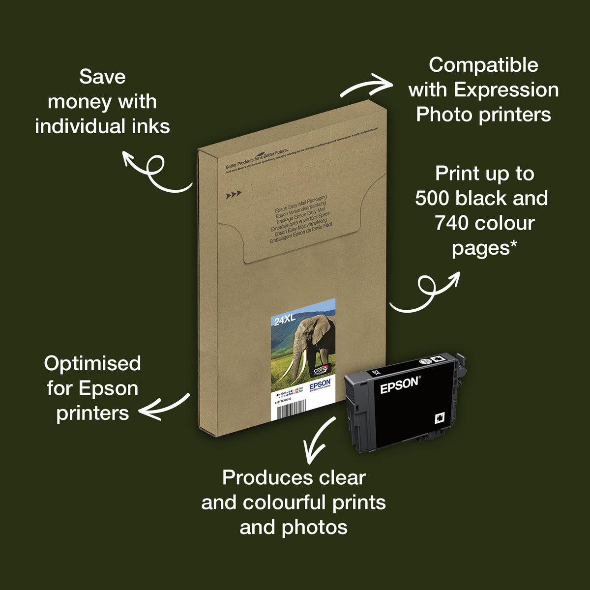 Epson 24XL Genuine 4-Colour High-Yield Ink Bottle, image 2