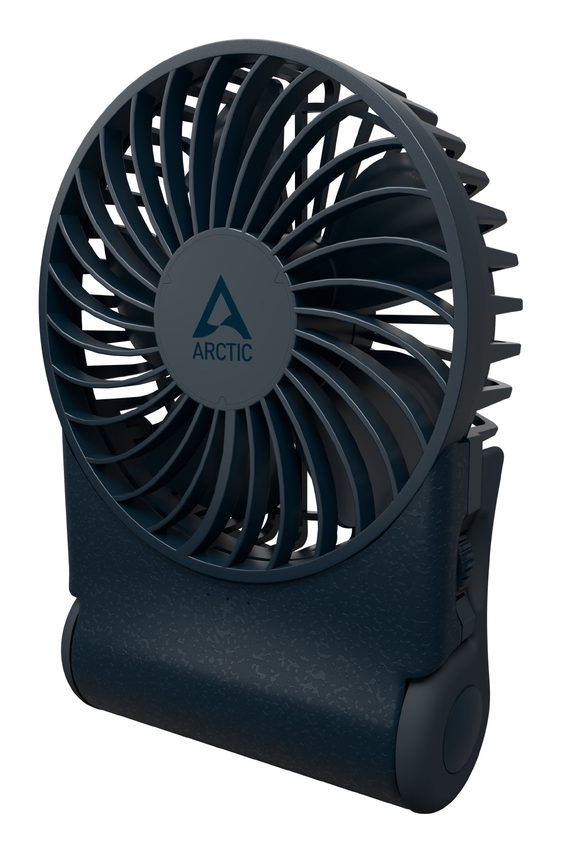 ARCTIC Summair 2Go Powerful Handheld Fan, Up to 77 Hours of Battery, Ergonomic Handle with Fold-Out Stand, Deep Blue