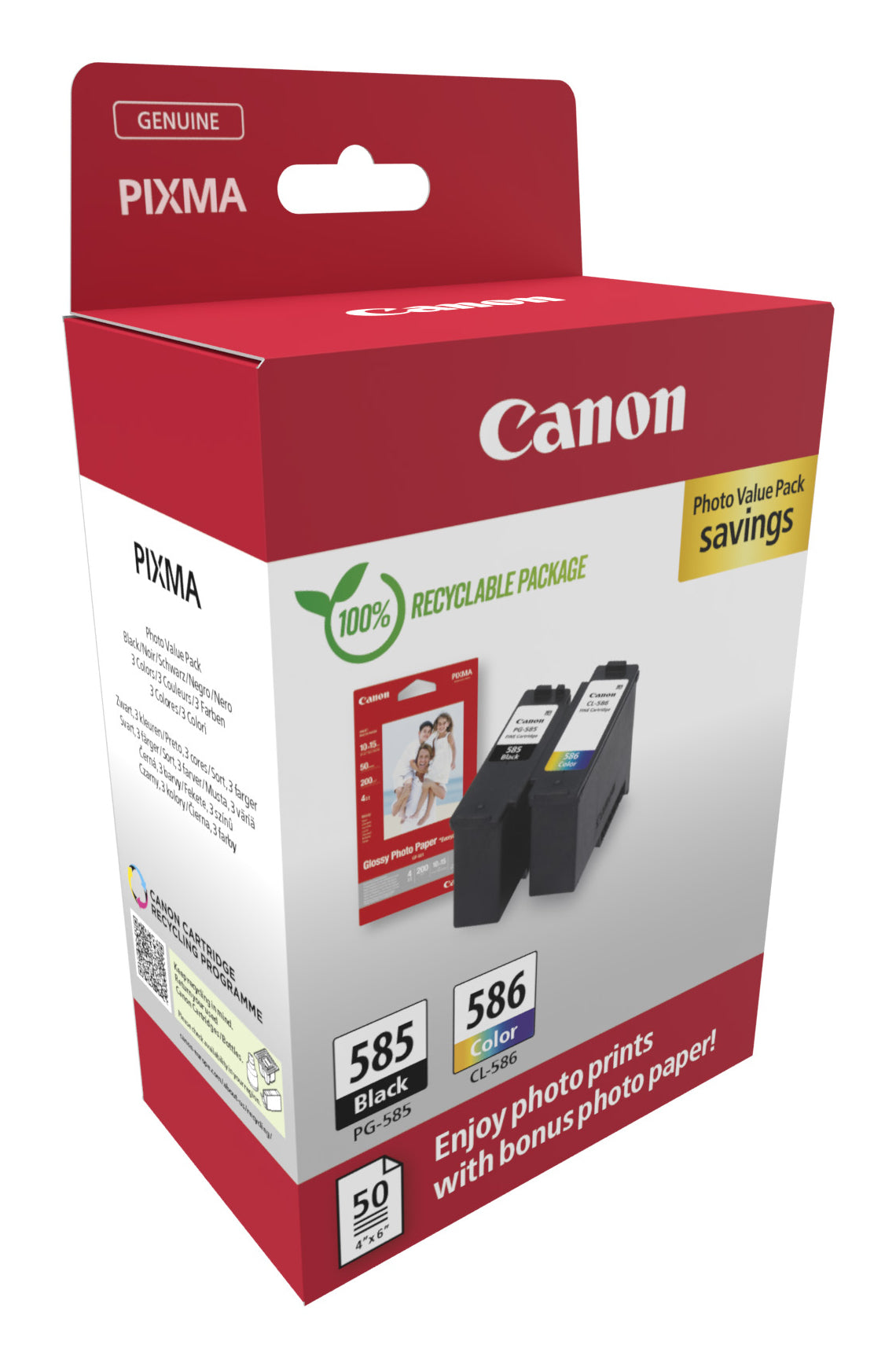 Canon PG-585 Genuine 4-Colour Ink Multipack, image 2