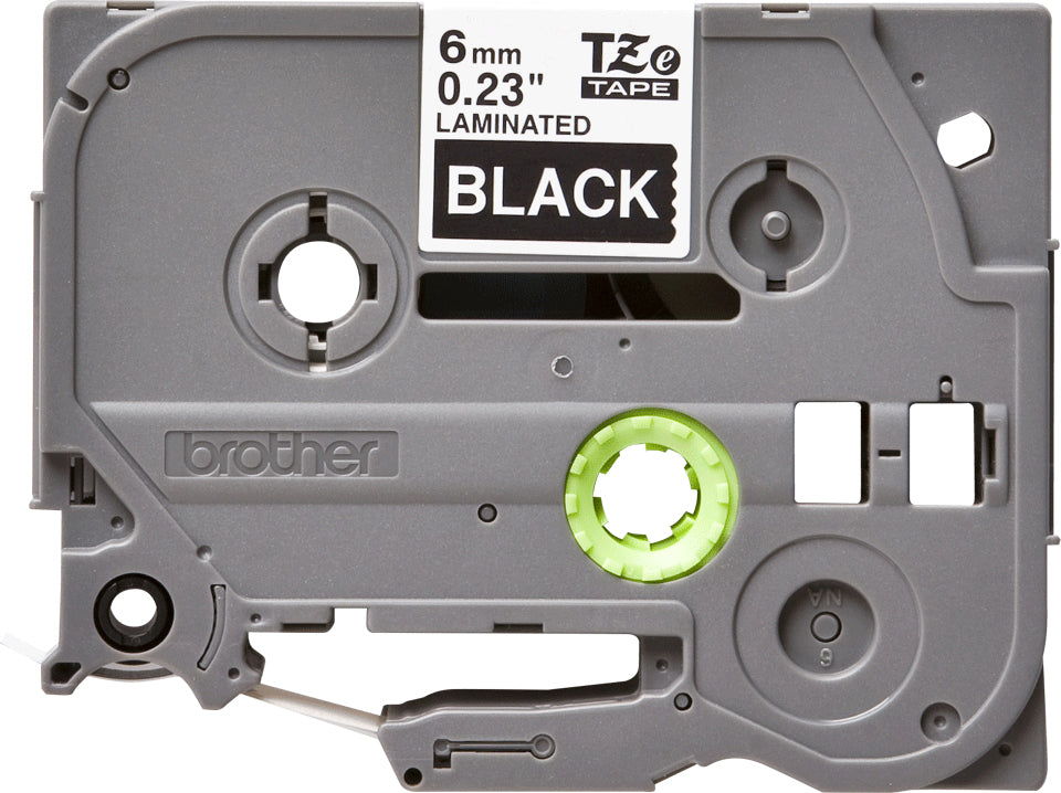 Brother TZe-315 White on Black Laminated Tape, 6mm x 8m, image 4
