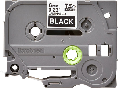Brother TZe-315 White on Black Laminated Tape, 6mm x 8m, image 4