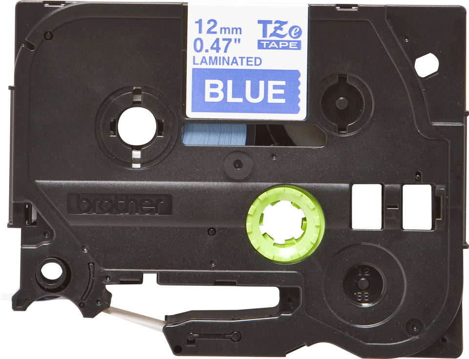 Brother TZe-535 White on Blue Laminated Tape, 12mm x 8m, image 3