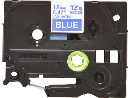 Brother TZe-535 White on Blue Laminated Tape, 12mm x 8m, image 3