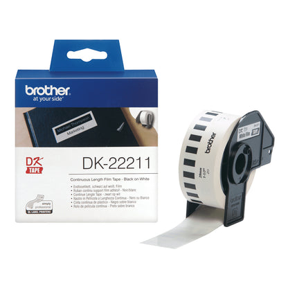 Brother DK-22211 White Continuous Film Tape, 29mm, 1 per Roll