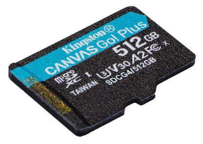 Kingston 512GB microSDXC Canvas Go Plus Gen4 200MB/s A2 U3 V30 Card + Adapter, image 4