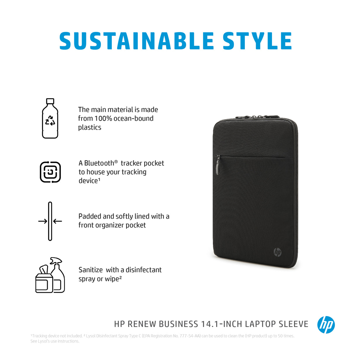 HP Renew Business 14.1" Laptop Sleeve, image 5