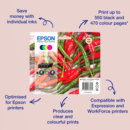 Epson 503XL Genuine Yellow High-Yield Ink Cartridge, 503 Pages, image 4