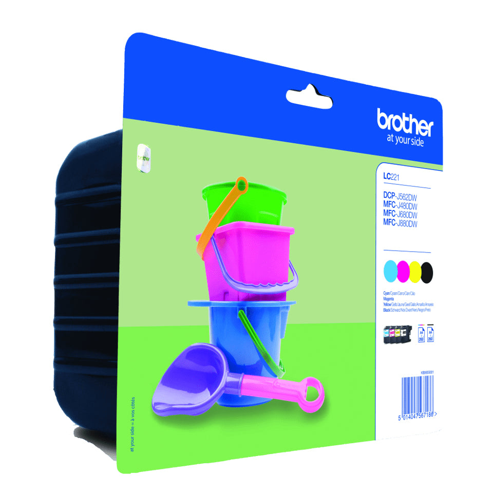 Brother LC-221 Genuine 4-Colour Ink Multipack, 260 Pages, image 2