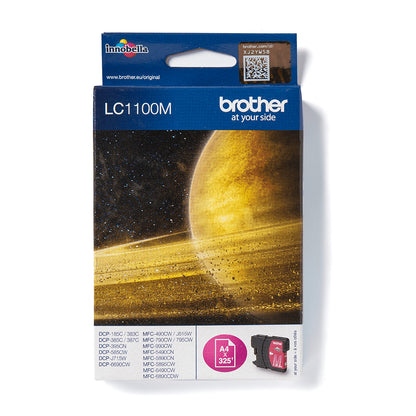 Brother LC-1100M Genuine Magenta Ink Cartridge, 325 Pages