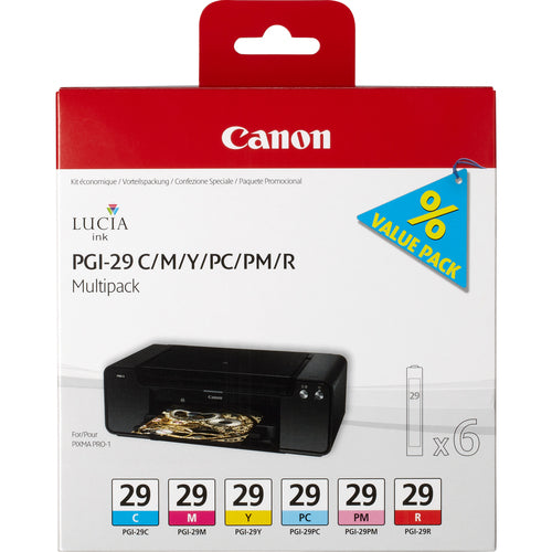 Canon PGI-29 Genuine 4-Colour Ink Multipack, 1,345 Pages