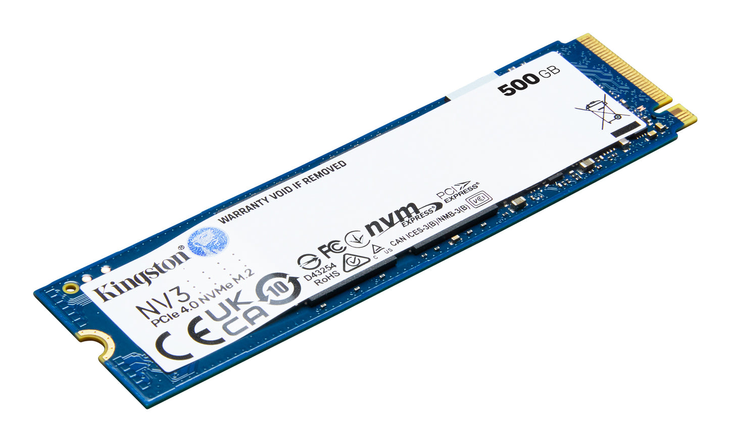 Kingston 500GB NV3 M.2 NVMe Gen4 SSD, M.2 2280, PCIe4, R/W  5000/3000 MB/s