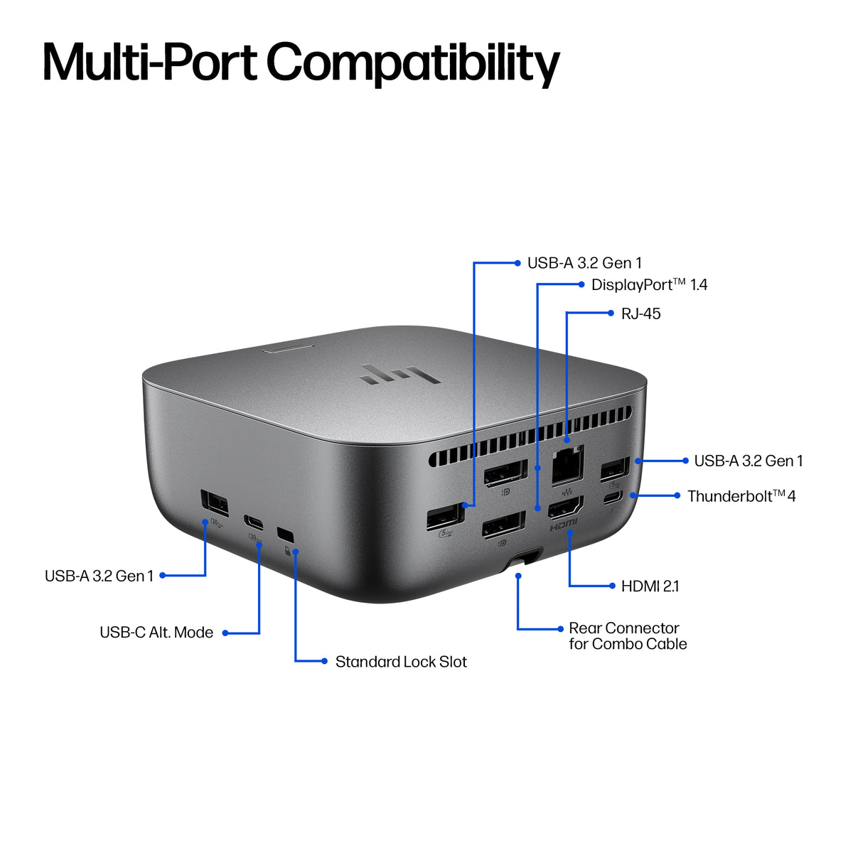 HP Thunderbolt 4 100W G6 Dock Docking Station, 100W Power Delivery, image 4