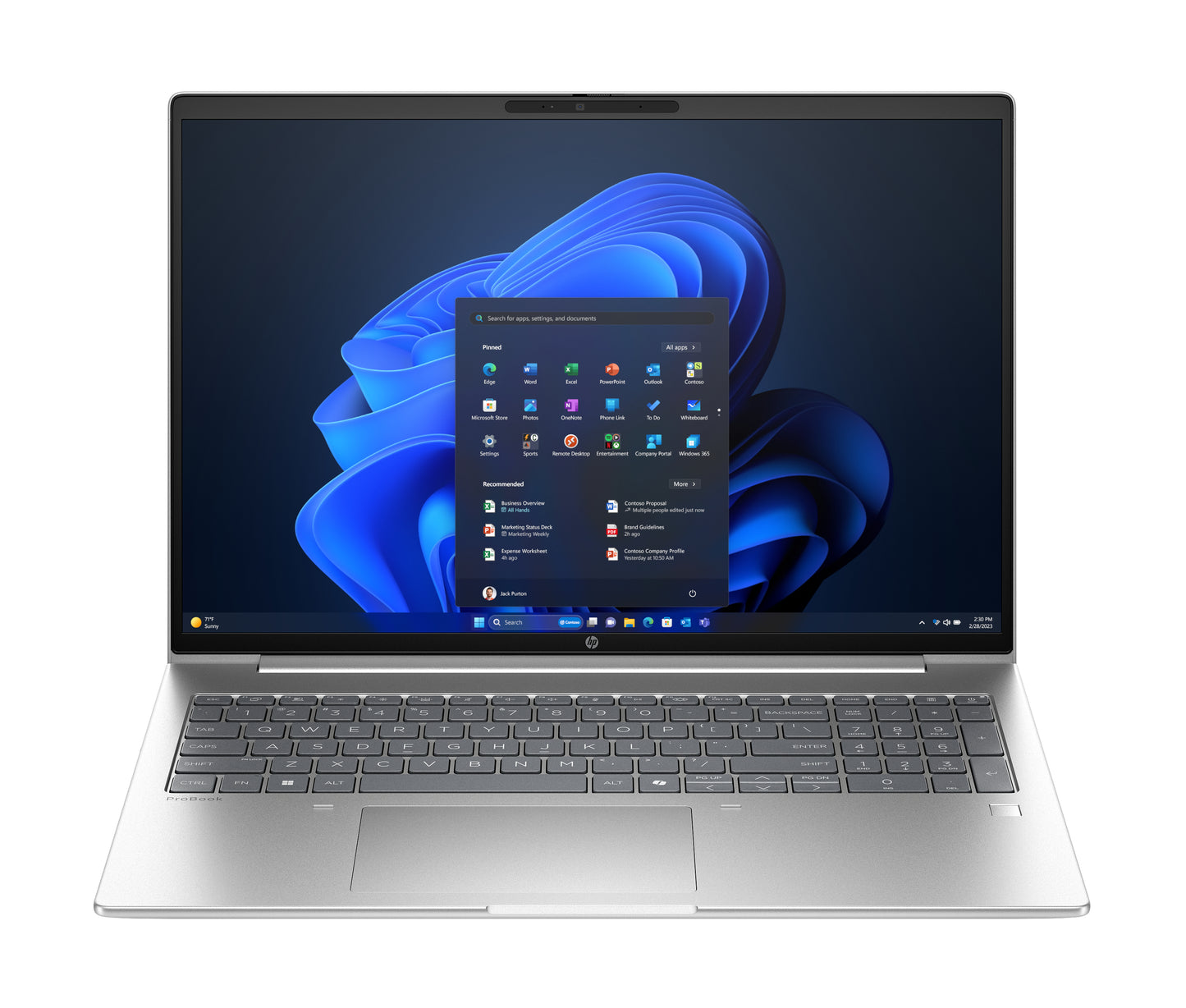 HP ProBook 4 G1ah AMD Ryzen™ 5 220 Laptop 40.6 cm (16") WUXGA 16 GB DDR5-SDRAM 256 GB SSD Wi-Fi 6E (802.11ax) Windows 11 Pro AI PC Silver
