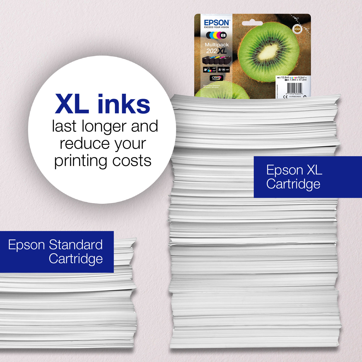 Epson 202XL Genuine Black High-Yield Ink Cartridge, 800 Pages, image 3