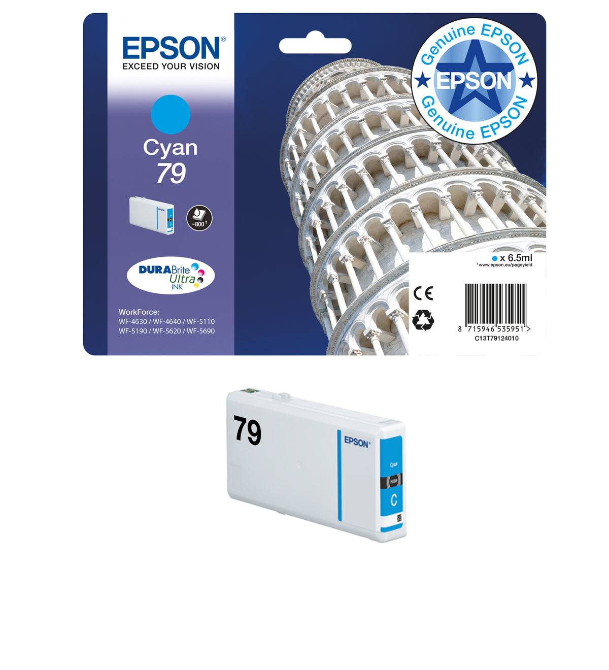 Epson 79XL Genuine Magenta High-Yield Ink Cartridge, image 2