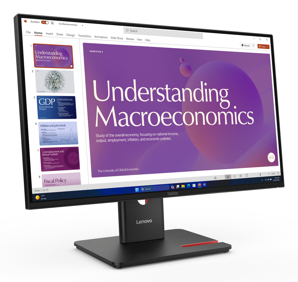 Lenovo ThinkVision T24D-40 Monitor 23.8" Full HD IPS Monitor, 120Hz, USB-C, image 4