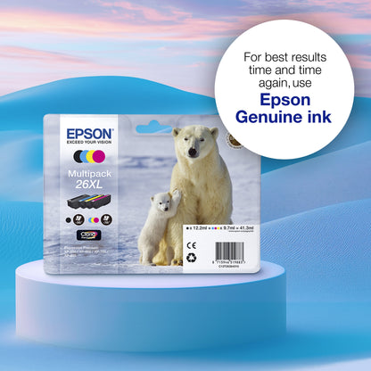 Epson 26XL Genuine Cyan High-Yield Ink Cartridge, 700 Pages, image 5