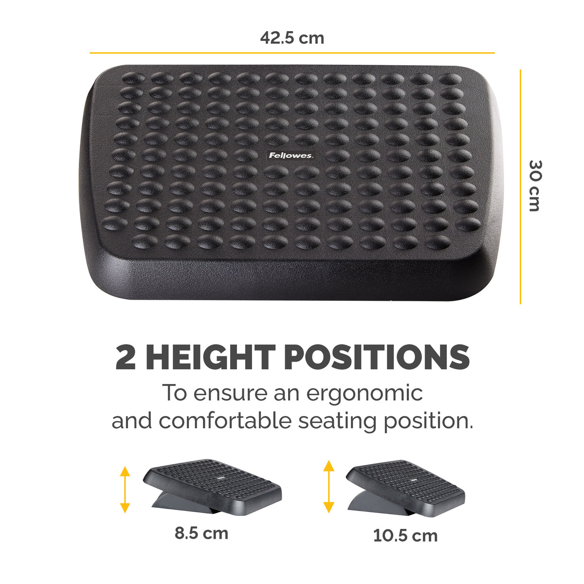 Fellowes Foot Rest Under Desk - Standard Foot Support Ergonomic Foot Rest with Textured, image 3
