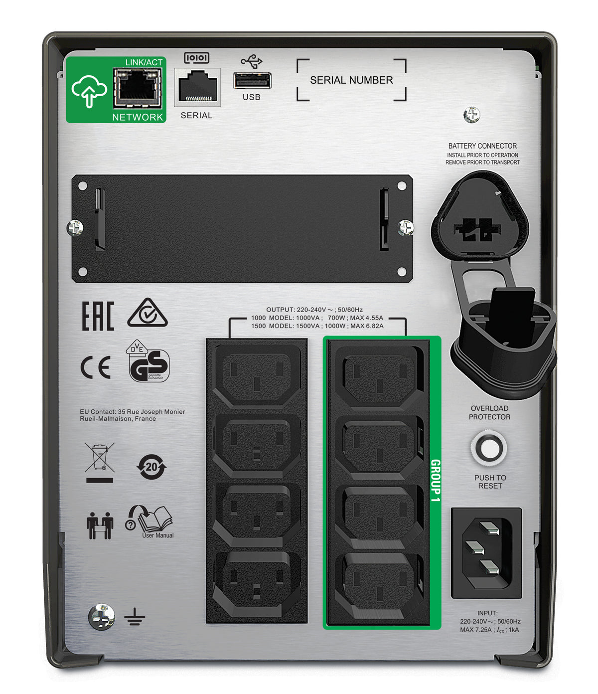 APC Smart-UPS SMT1500IC 1500VA/1000W Line-Interactive UPS, 8 IEC C13, Tower, image 2