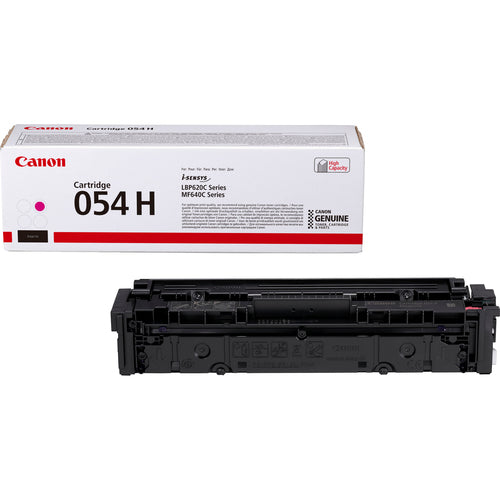 Canon 054H Genuine Magenta High-Yield Toner Cartridge, 2,300 Pages
