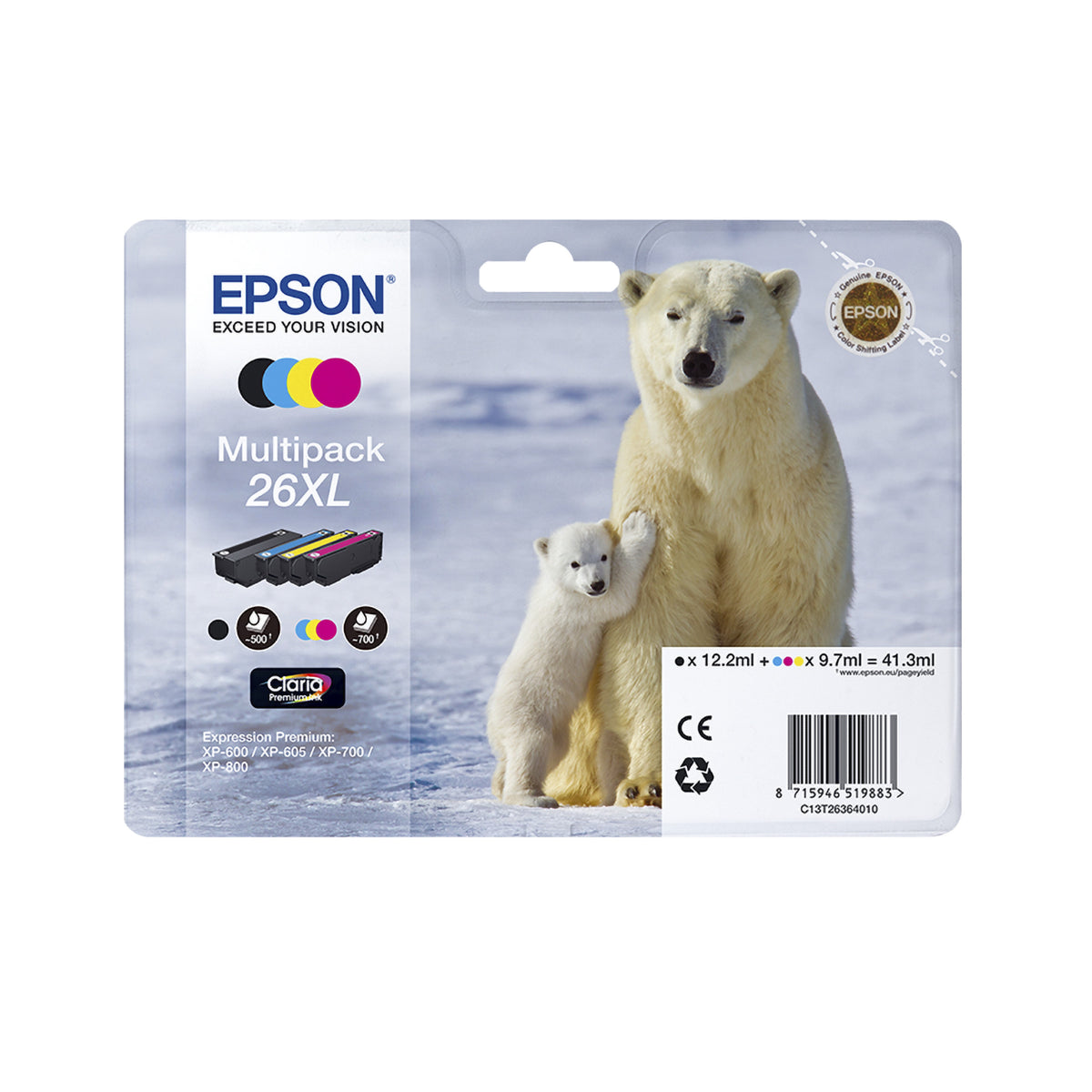 Epson 26XL Genuine 4-Colour High-Yield Ink Multipack, image 3